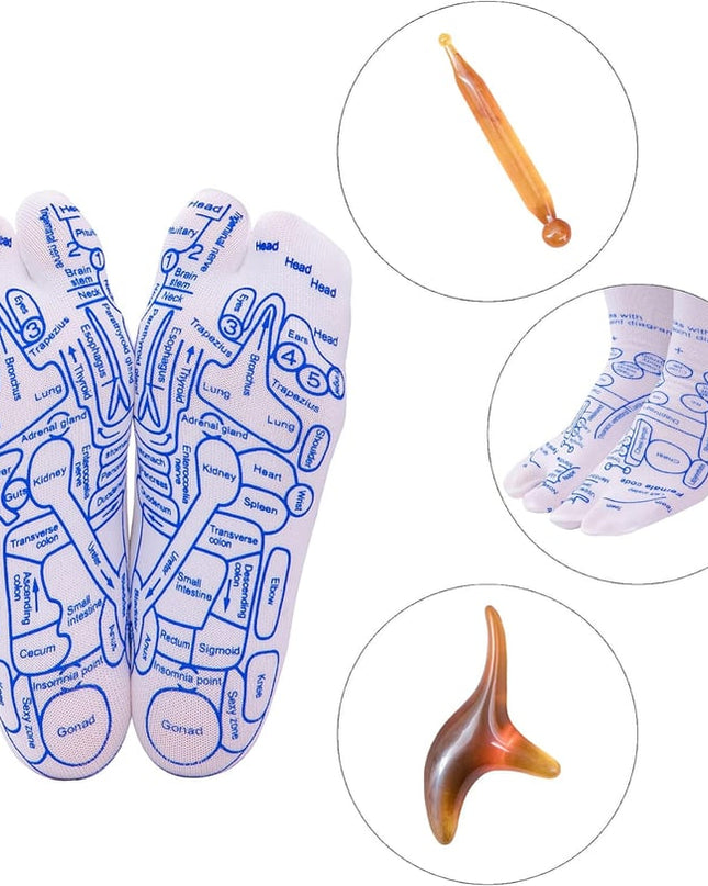Reflexology Socks with Trigger Point Massage Tool