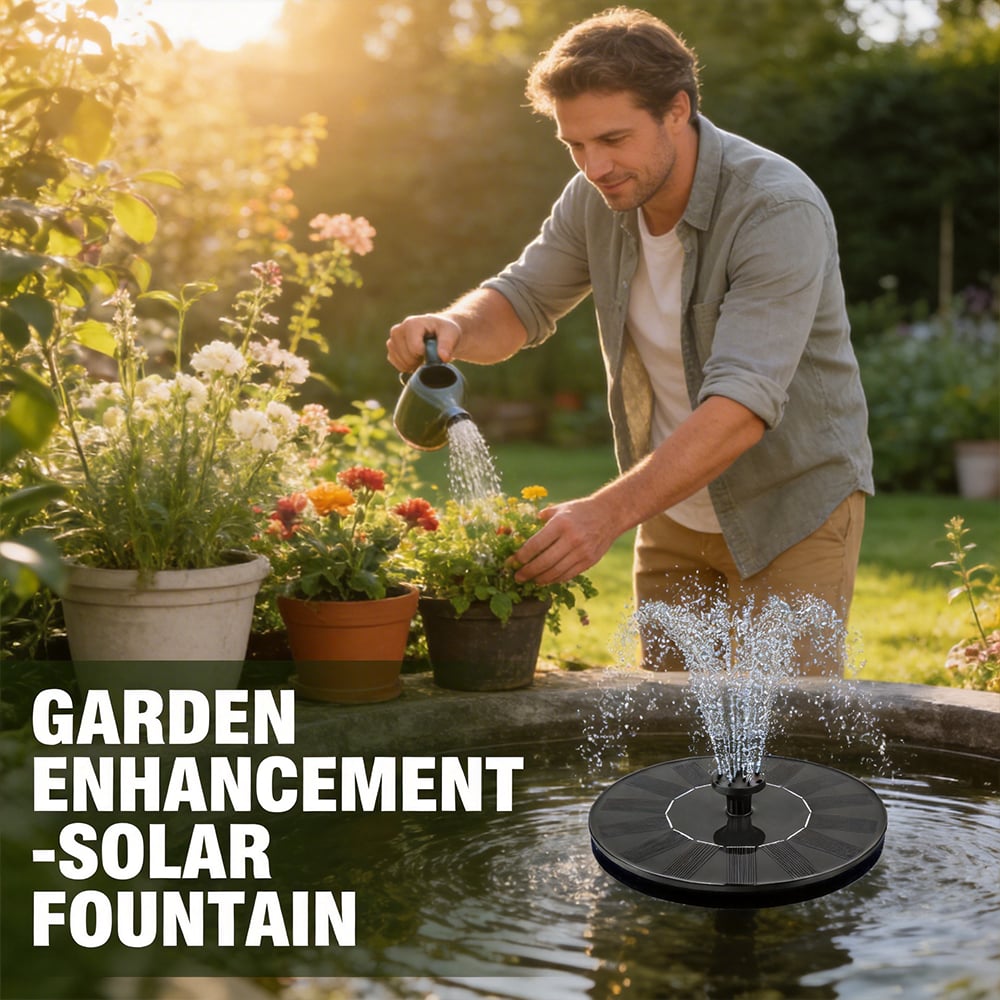 Sun-Powered Outdoor Water Fountain