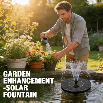 Sun-Powered Outdoor Water Fountain