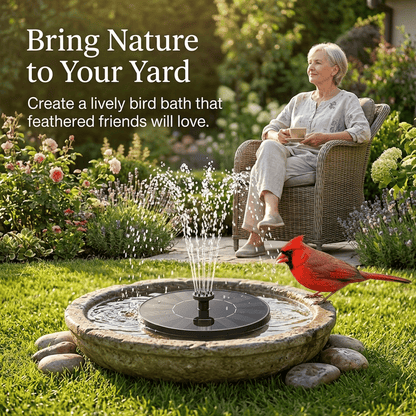 Sun-Powered Outdoor Water Fountain