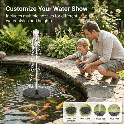 Sun-Powered Outdoor Water Fountain