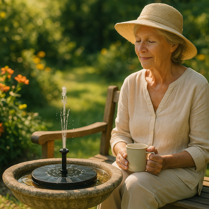 Sun-Powered Outdoor Water Fountain
