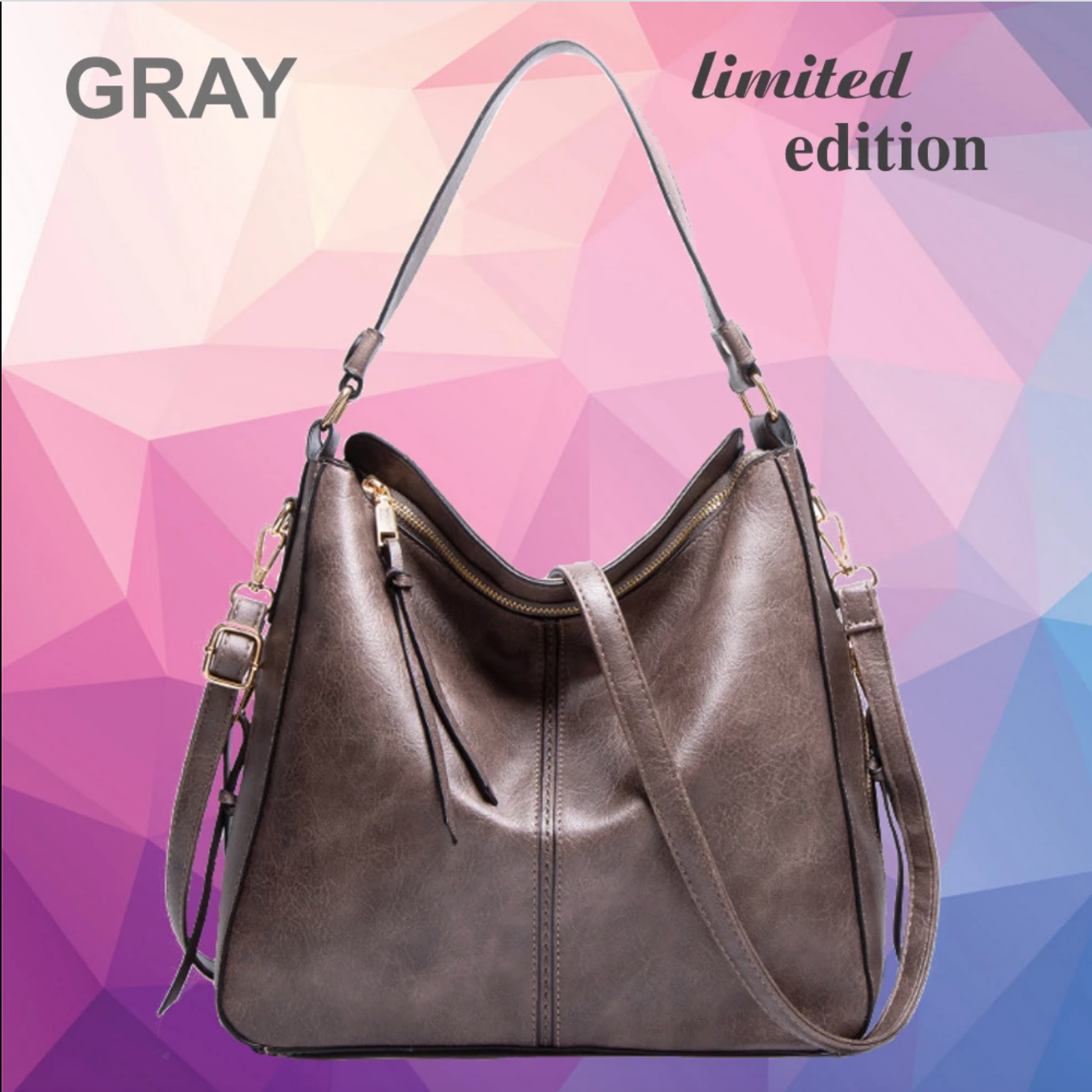 Elegant Vegan Leather Hobo Bag