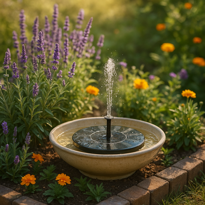 Sun-Powered Outdoor Water Fountain