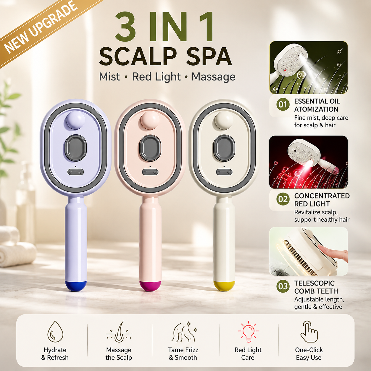 Mist & Massage Hair Brush