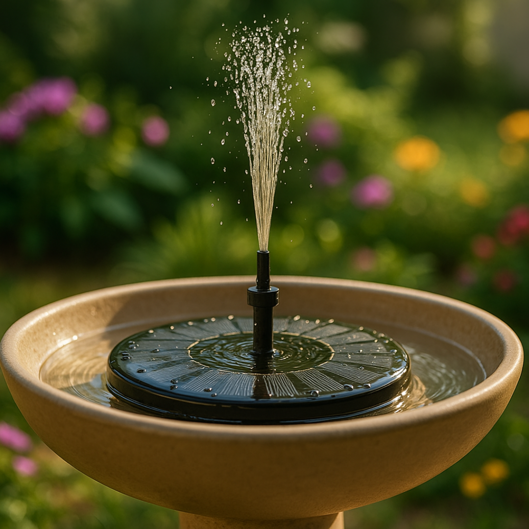 Sun-Powered Outdoor Water Fountain