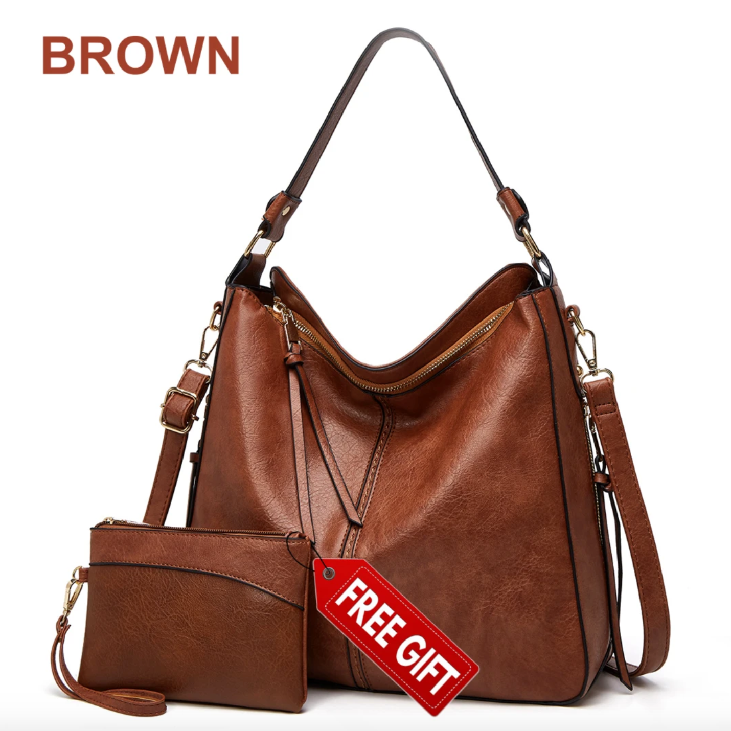 Elegant Vegan Leather Hobo Bag