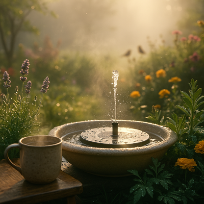 Sun-Powered Outdoor Water Fountain