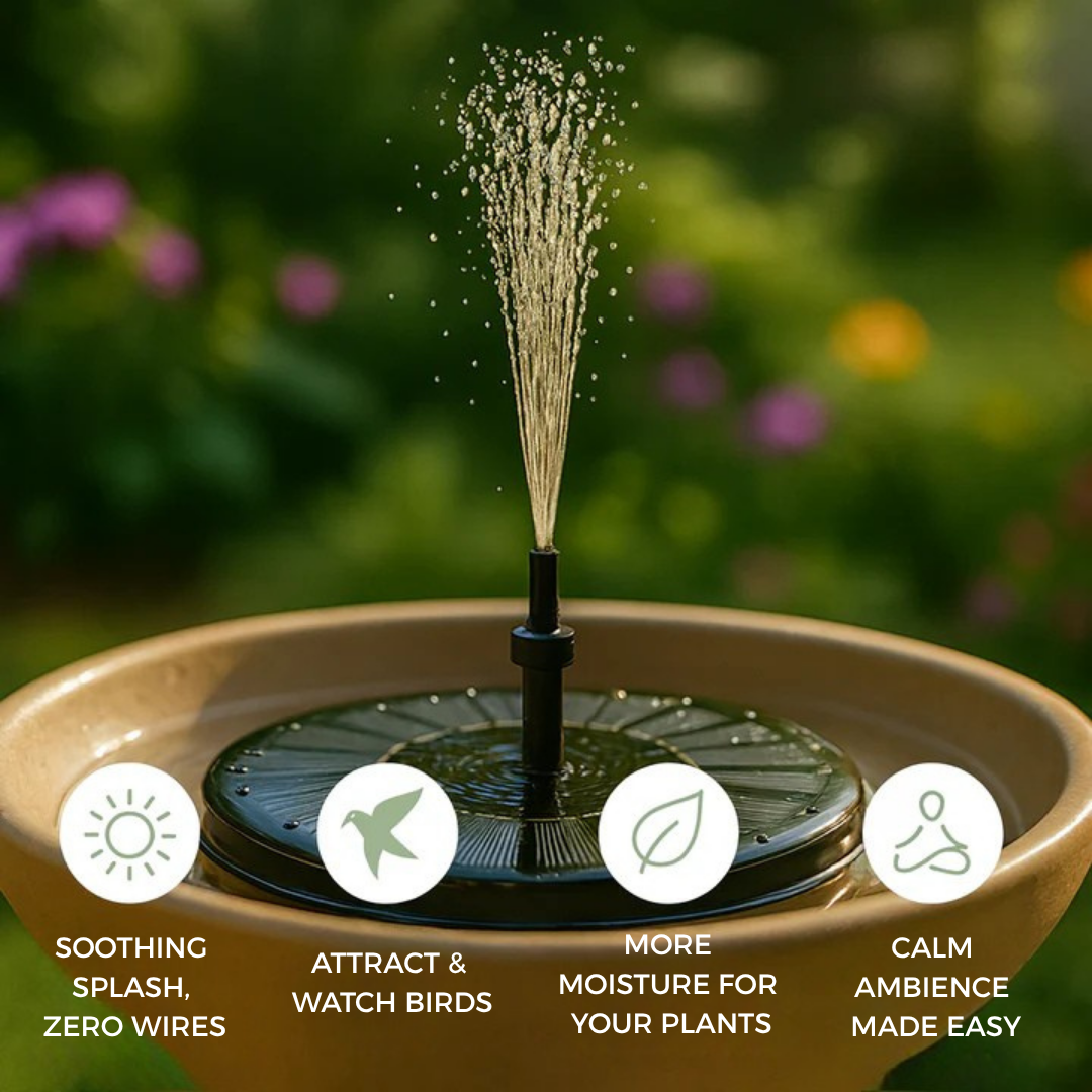Sun-Powered Outdoor Water Fountain