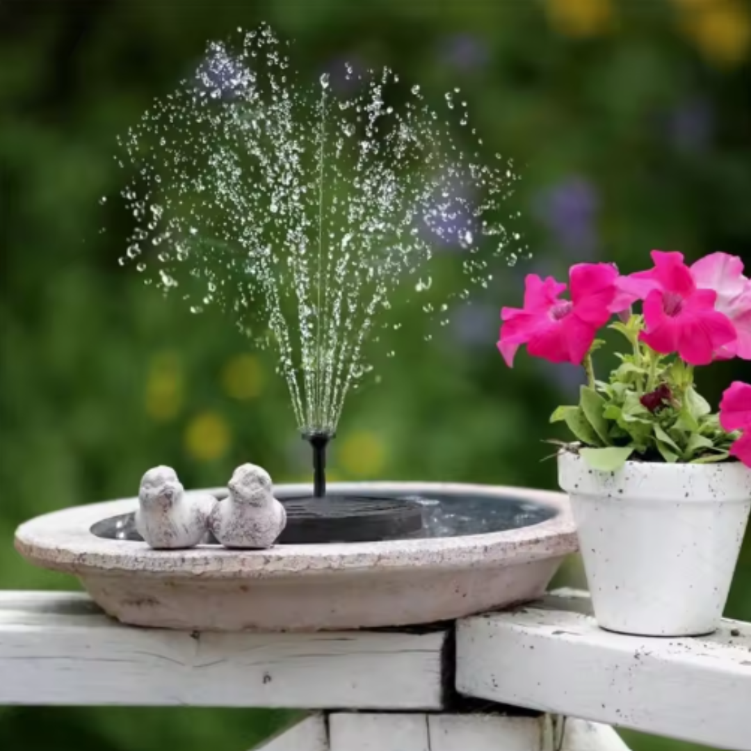 Sun-Powered Outdoor Water Fountain