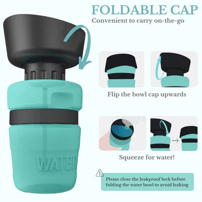Foldable Cap Outdoor Dog Water Bottle